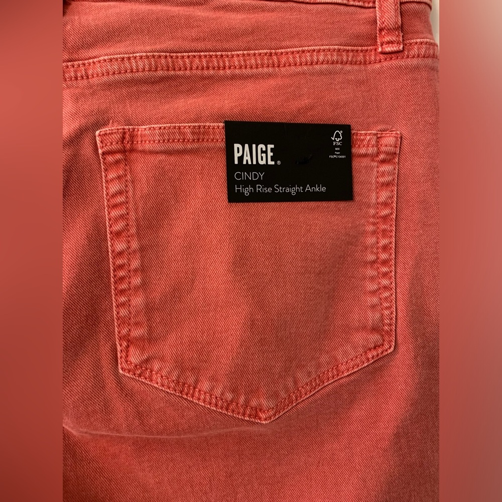 #144 PAIGE Cindy High-Rise Straight Ankle Denim Jean Vintage Sweet Rose, Size 31 - Picture 8 of 16